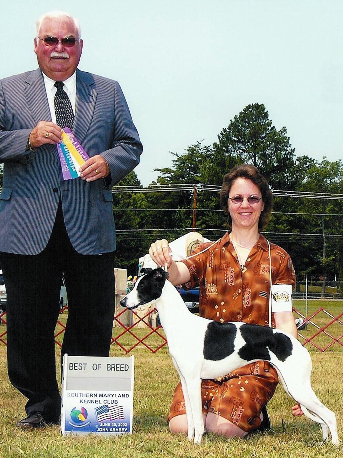 Janine with Muse, winning her first Best of Breed